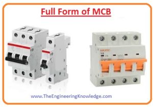 Difference Between MCB, MCCB, ELCB, RCCB, Rating of MCB, Types of MCB, Working Principle of MCB, Operation of MCB, Construction of MCB, full Form of MCB in Electrical, 