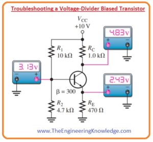 Troubleshooting a Voltage-Divider Biased Transistor,Troubleshoot Faults in Transistor Bias Circuits,