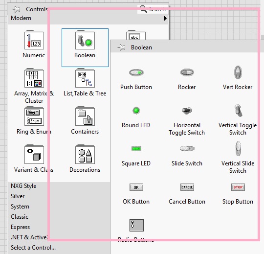 Boolean Data types in Labview