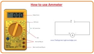 Effect of temperature on ammeter Ammeter shunt Moving iron ammeter, Electrodynamics ammeter Moving magnet ammeter, Moving coil ammeter Types of ammeter How to use ammeter Why is an ammeter connected in series and a voltmeter in parallel in a circuit? Difference between ammeter and voltmeter What is Ammeter, Difference between ammeter and galvanometer 