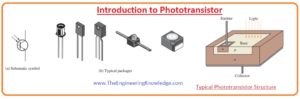 Phototransistor Applications,Phototransistor Collector Characteristic Curves, Difference between Photodiode and Phototransisto, Phototransistor Characteristics, Phototransistor Construction, Phototransistor Working, Phototransistor Symbol, Introduction to Phototransistor,