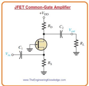 Cascode Amplifier,Common-Gate FET Amplifiers, JFET common-gate amplifier, 