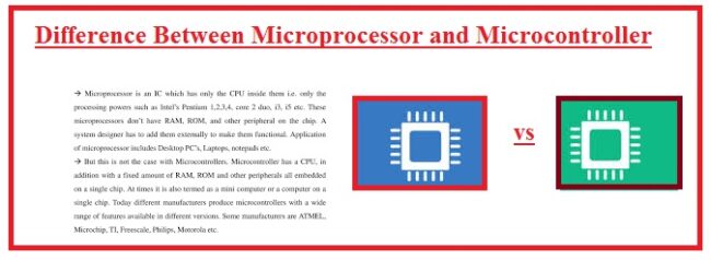 Difference Between Microprocessor and Microcontroller Difference Between Microprocessor and Microcontroller