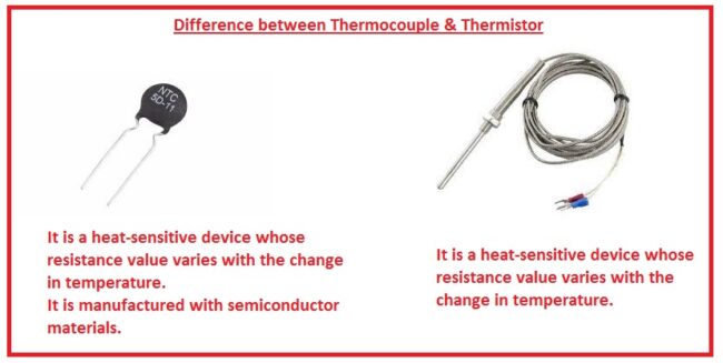 Difference between Thermocouple & Thermistor