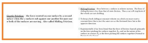Kinetic and Static Friction