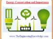 Energy Conservation and Importance