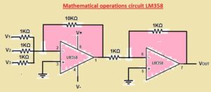 Mathematical operations circuit LM358