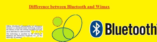 Difference between Bluetooth and Wimax Difference between Bluetooth and Wimax