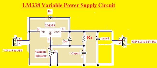 LM338 Variable Power Supply Circuit LM338 Variable Power Supply Circuit