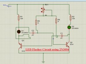 LED Flasher Circuit using 2N3094