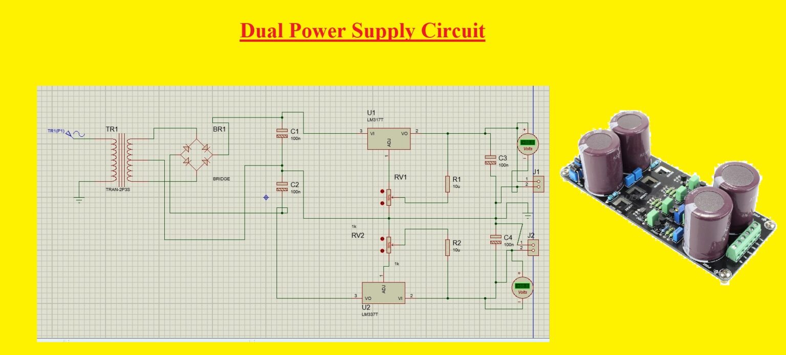 Dual Power Samples Dual Power Supply Circuit-Proteus Simulation - The Engineering Knowledge