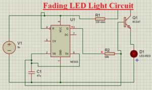 Fading LED Light Circuit protues