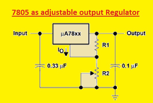 7805 as adjustable output Regulator