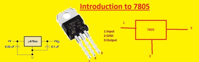 Introduction to 7805 7805 as Constant Voltage Regulator 7805 as adjustable output Regulator Positive Regulator in Negative Configuration Introduction to 7805 7805 Voltage Regulator IC Schematic 7805 working, 7805 applications, 7805 pinout 7805 voltage regulator voltage regulator