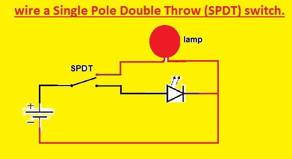 wire a Single Pole Double Throw (SPDT) switch.