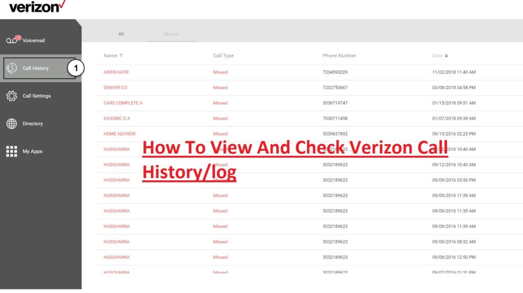 How To View And Check Verizon Call History/log