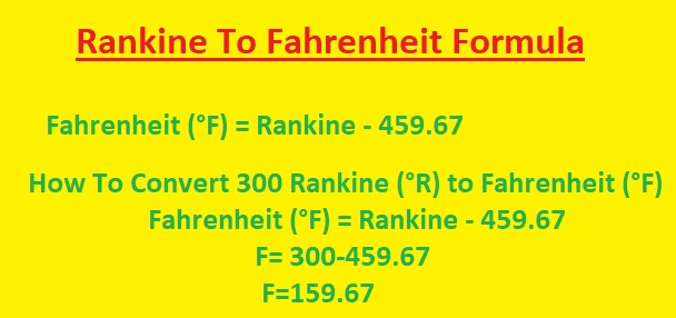 Rankine To Fahrenheit Formula