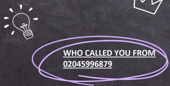 WHO CALLED YOU FROM 02045996879 WHO CALLED YOU FROM 02045996879