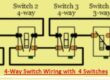 4-Way Switch Wiring with  4 Switches