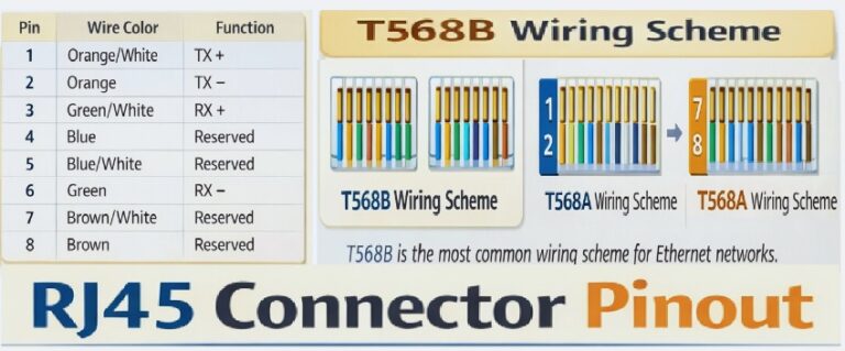 RJ45 Connector, Pinout, Working, Uses & Circuit - The Engineering Knowledge