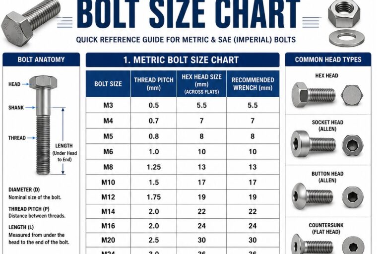 Bolt Sizes Chart