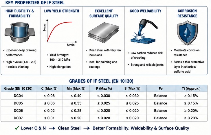 Different Grades of IF Steel