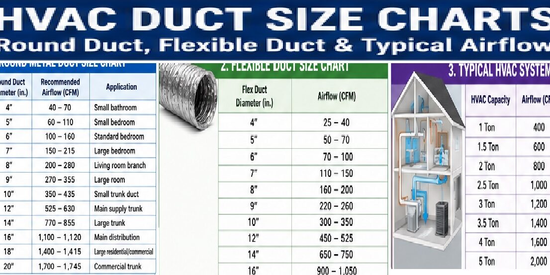 Duct Size Chart Duct Size Chart