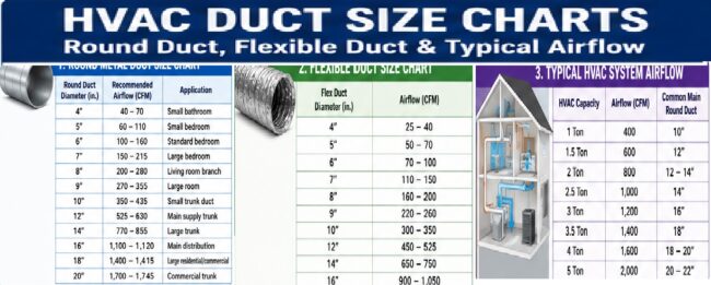 Duct Size Chart Duct Size Chart