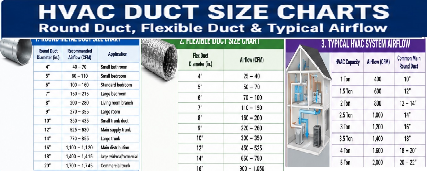 Duct Size Chart Duct Size Chart