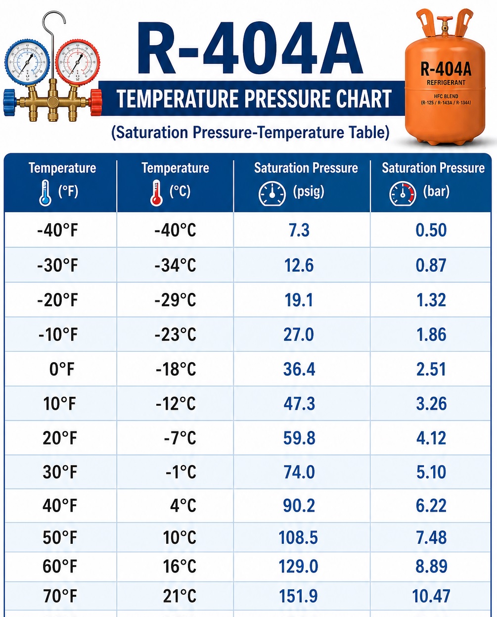 R-404A Temperature Pressure Chart