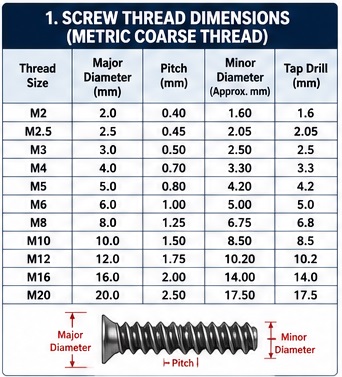 Screw Thread Dimensions Screw Thread Dimensions