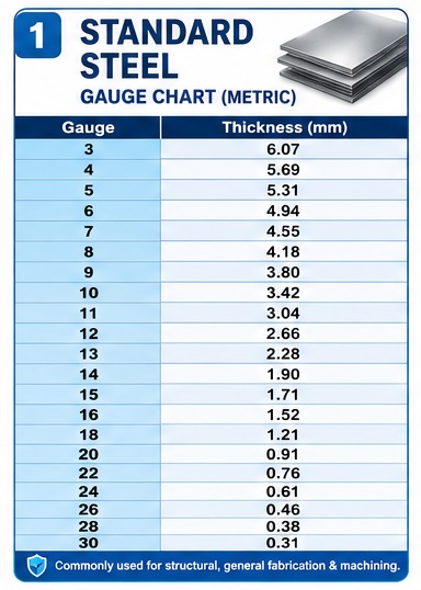 Standard Steel Gauge Chart