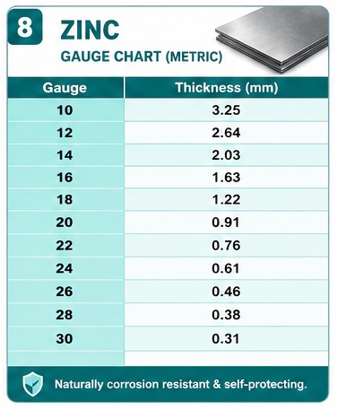 Zinc Gauge Chart