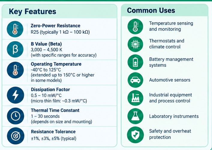 NTC Thermistor features