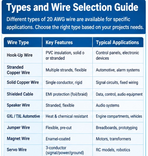 Types of 20 AWG wire