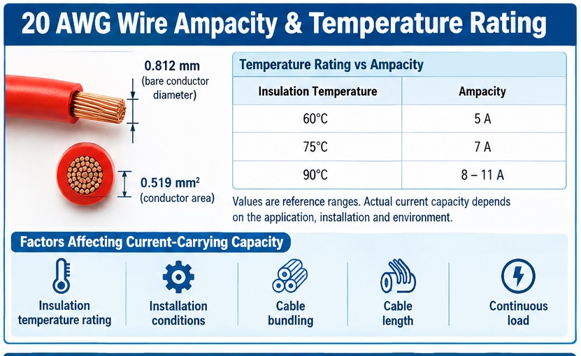What is the Ampacity of 20 AWG Wire